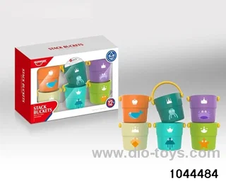 Colorful stacked bucket for children's enlightenment Early education toys Mother baby toys Baby pacify toys Creative toys in window box