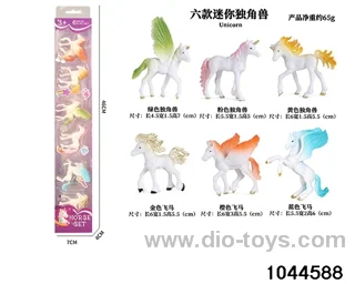 Six Mini unicorns in PVC box