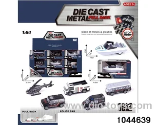 1: 64 Return Alloy Cars (36 pieces\/box) Special Police Series 6 Mixed Pack in display box