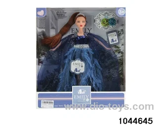 (GCC) EMILY IS 11.5 INCHES. THE MODEL'S BODY AND FEET CAN BE SLIGHTLY BENT IN WINDOW BOX