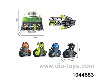 Inertia motorcycle in display box