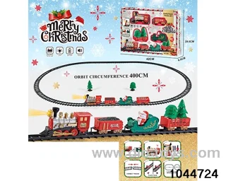 Electric light music track train in window box