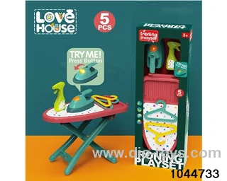 Ironing board set (iron with battery) in window box