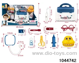 Children's doctor toy set, acousto-optic dentistry, portable box, storage box in display box