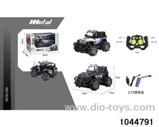 (GCC) TRANSVERSE STUNT DOOR OPENING ALLOY REMOTE CONTROL JEEP POLICE CAR IN WINDOW BOX