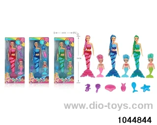 14 inch large mermaid+5.5 inch small mermaid in window box
