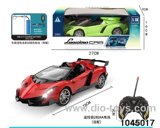 1:18 4 ch rc car with light/include battery