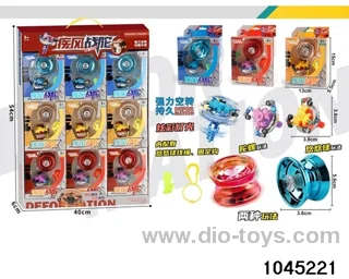 Alloy Yoyo Light Gyroscope (9PCS) in display box