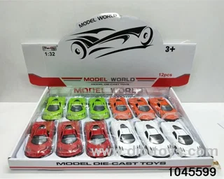 12pcs 1:32 pull back alloy car with light/music