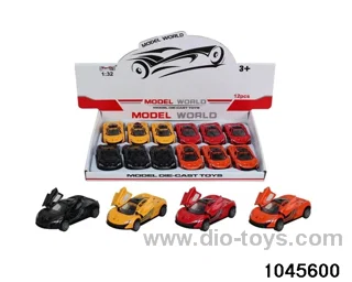 12pcs 1:32 pull back alloy car with light/music