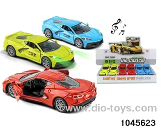 12pcs 1:32 pull back alloy car with light/music