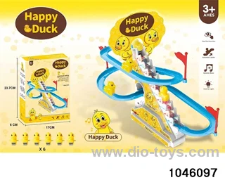 6pcs Ducklings Climbing Stairs Lights Music in color box