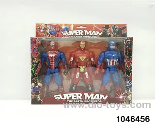 3pcs Heroes (with lights) with weapons in window box