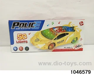 Electric sports car with lights and music in color box