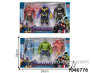 3pcs 16cm avenger with light/2 asstd