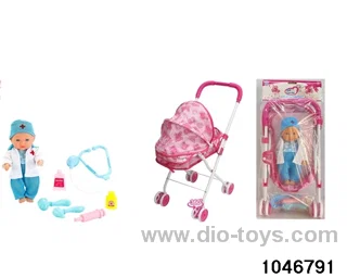 12 inch doll+cart