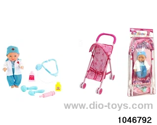 12 inch doll+cart