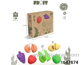 12pcs Cognitive Fruit Toys