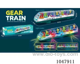 Transparent gear digital moving car in color box