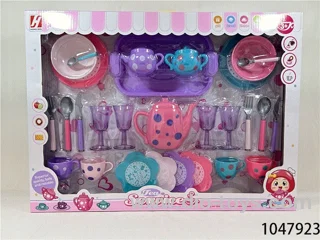 tea set in window box