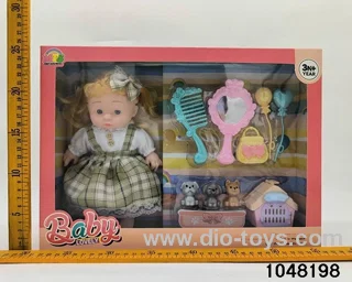 10 inch 25cm inflatable baby doll set in window box