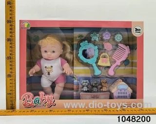 10 inch 23cm inflatable baby doll set in window box