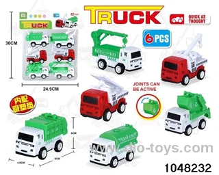 Cartoon toy car set in PP bag with header