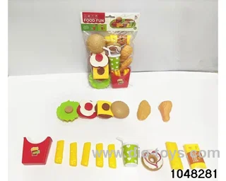 Assembled hamburger combination in PP bag with header