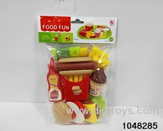 Assembled hamburger combination in PP bag with header