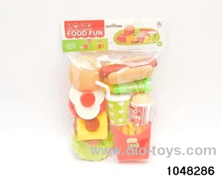 Assembled hamburger combination in PP bag with header
