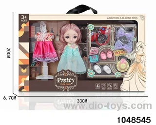 Doll changing suit in window box
