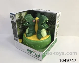 water-spraying dinosaur in display box