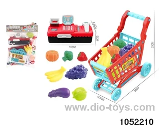 Cash register + shopping trolley in PP bag with header