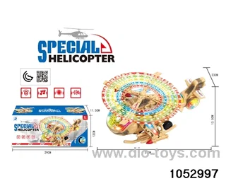 Electric gimbaled helicopter with sound + flash in color box