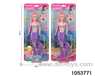 11 inch mermaid with light in clam shell