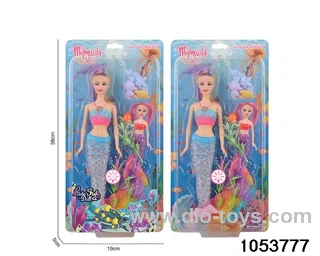 11 inch mermaid with light and music in clam shell