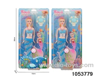11 inch mermaid with light and music in clam shell