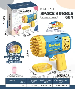electric 40 holes cheap rocket bubble machine gun in color box