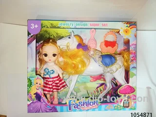doll with horse(2 color horse) in  window box