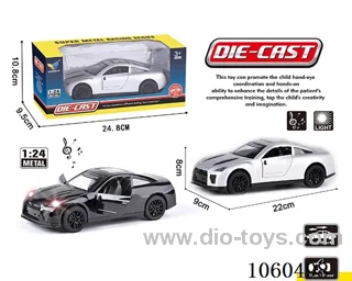 1:24 pull back alloy car with light/music