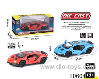 1:24 pull back alloy car with light/music