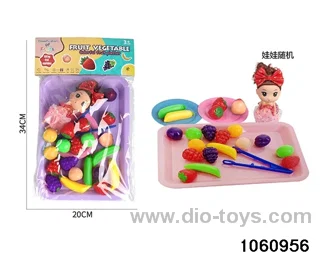 25pcs Fruit and Vegetable Toys in pvc bag