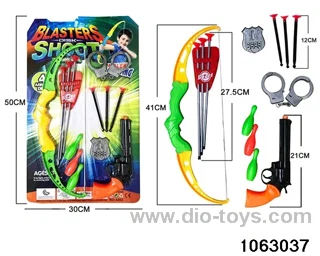 Bow and arrow + softball gun in blister