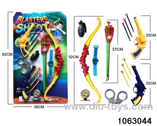 Bow and arrow + softball gun in Blister card