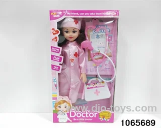 18 inch doll set with music in window box