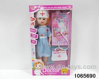 18 inch doll set with music in window box