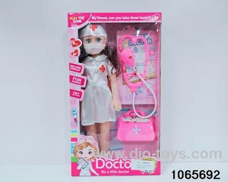 18 inch doll set with music in window box