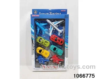 Pull Back Puzzle Airplane + Sports Car in window box