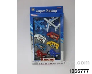 Pull back Puzzle Airplane + Car + Motorcycle in window box