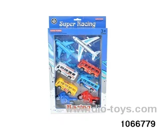 Pull back Puzzle Airplane + Car + Motorcycle in window box